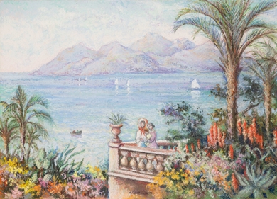 H. Claude Pissarro - Cannes, la terrasse de l’Esteral